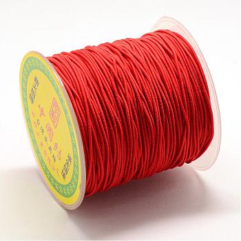 Round Elastic Cord, with Fibre Outside and Rubber Inside, Red, 0.8mm, about 68.89~71.08 yards(63~65m)/roll