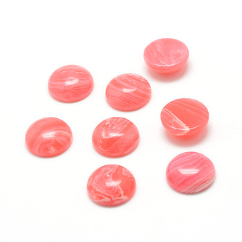 DyedSynthetic Rhodochrosite Cabochons, Half Round, 16x6mm