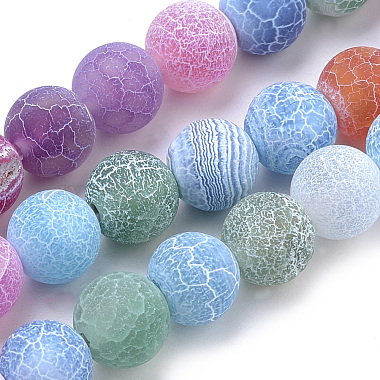 10mm Colorful Round Weathered Agate Beads