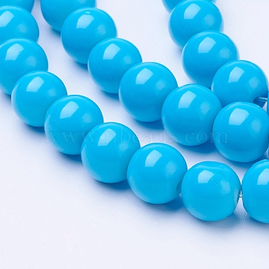 8mm DeepSkyBlue Round Glass Beads