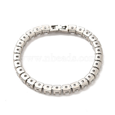 Clear Cubic Zirconia Tennis Bracelet(BJEW-E009-25B-P)-2