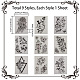 9Pcs 9 Style Waterproof Cool Sexy Body Art Removable Temporary Tattoos Paper Stickers(STIC-GF0001-14)-2