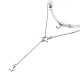 2Pcs 2 Style 304 Stainless Steel Shell & Star Charms Lariat Necklaces Set with Natural Pearl(NJEW-JN03978)-4