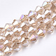 Chapelets de perles en verre galvanoplastique(EGLA-Q118-6mm-B10)-1