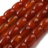 Natural Banded Agate/Striped Agate Beads Strands, Dyed, Column, Dark Red, 13.5x10~10.5mm, Hole: 1mm, about 28pcs/strand, 15.16''(38.5cm)(G-A223-D12-01B)