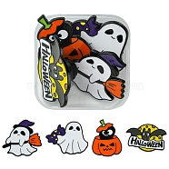 4Pcs 4 Styles Halloween Enamel Pins, Alloy Brooches, Mixed Color, 21~29x23~31x1mm, 1pc/style(JEWB-FS0001-06)