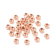 304 Stainless Steel Beads, Round, Rose Gold, 4x3mm, Hole: 2mm(STAS-H400-4mm-45RG)