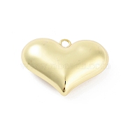 Rack Plating Brass Pendants, Long-Lasting Plated, Lead Free & Cadmium Free, Heart, Real 18K Gold Plated, 27x37x12mm, Hole: 3mm(KK-H474-13G-01)