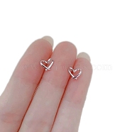 Alloy Earrings for Women, with 925 Sterling Silver Pin, Heart, 10mm(FS-WG98937-47)
