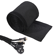 Nylon Hook and Loop Fastener Cable Sleeves, Wire Protective Sleeve, Black, 100mm(DIY-WH0888-124A)