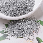 MIYUKI Delica Beads Small, Cylinder, Japanese Seed Beads, 15/0, (DBS0252) Opaque Gray Luster, 1.1x1.3mm, Hole: 0.7mm, about 175000pcs/bag, 50g/bag(SEED-X0054-DBS0252)