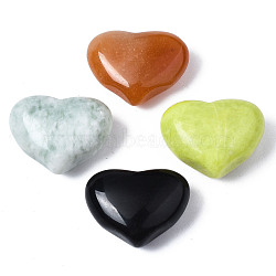 Natural Mixed Stone Heart Palm Stone, Pocket Stone for Energy Balancing Meditation, 19~21x25~26x10~13mm(G-S299-123)