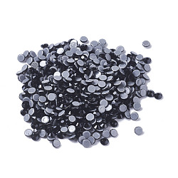 Glass Hotfix Rhinestone, Grade AA, Flat Back & Faceted, Flat Round, Jet, SS12, 3.0~3.2mm, about 1440pcs/bag(RGLA-A019-SS12-280)