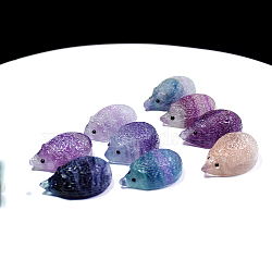 Natural Fluorite Home Display Decorations, Hedgehog, 32mm(G-PW0004-35)