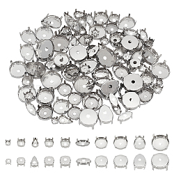 Stainless Steel Rhinestone Claw Settings, Mixed Shapes, Stainless Steel Color, 500pcs/bag(STAS-AR0001-11P)