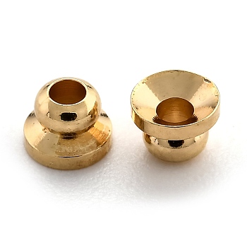 Brass Beads Cap, Long-Lasting Plated, Apetalous, Real 24K Gold Plated, 4x3mm, Hole: 1.6mm