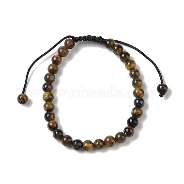 6mm Round Natural Tiger Iron Braided Bead Bracelets(BJEW-C067-01A-04)-2