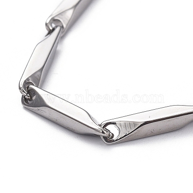 Unisex 201 Stainless Steel Bar Link Chain Bracelets(BJEW-L637-35B-P)-2