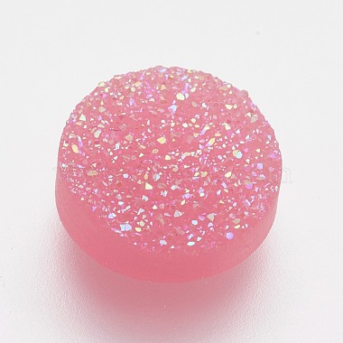 10mm Pink Flat Round Resin Cabochons