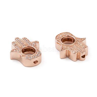 Long-Lasting Plated Brass Micro Pave Grade AAA Cubic Zirconia Bead Frame(ZIRC-G090-51RG-NR)-2