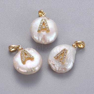 Golden Clear Nuggets Pearl Pendants