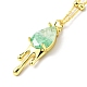 Synthetic Crystal Teardrop Pendant Necklace(NJEW-G016-03A)-1