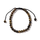 6mm Round Natural Tiger Iron Braided Bead Bracelets(BJEW-C067-01A-04)-2