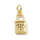 Brass Micro Pave Clear Cubic Zirconia Pendants(ZIRC-F132-51G)-2