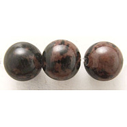 16 inch Round Gemstone Strands, Mahogany Obsidian, Bead: 12mm in diameter, hole:1.0mm. about 32pcs/strand(X-GSR12mmC005)
