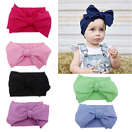 Polyester & Spandex Fiber Cloth Baby Headbands, for Girls, Hair Accessories, Bowknot, Mixed Color, 108x12cm(OHAR-S197-054)