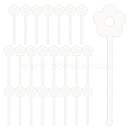 24Pcs Transparent Acrylic Stirring Rods, Flower, 151x40.5x3mm(AJEW-FG0003-15C)