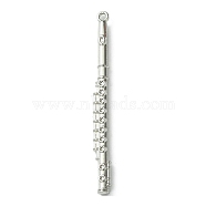 Alloy Pendants, flute, Platinum, 60x5x3.5mm, Hole: 1.8mm(FIND-R146-16)