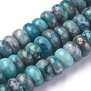 Synthetic African Pyrite Beads Strands, Dyed, Rondelle, 4~4.5x2~2.5mm, Hole: 0.7mm, about 169 pcs/Strand, 15.94 inch(40.5 cm)(G-D0006-D01-A-01)