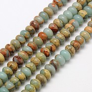 Rondelle Natural Aqua Terra Jasper Beads Strands, 8x5mm, Hole: 1mm, about 81pcs/strand, 15.7 inch(G-N0128-49-8x5mm)