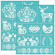 Self-Adhesive Silk Screen Printing Stencil, for Painting on Wood, DIY Decoration T-Shirt Fabric, Turquoise, Other Animal, 280x220mm(DIY-WH0338-175)