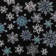 DIY Christmas Snowflake Jewelry Making Finding Kit, Including 45Pcs 9 Style Acrylic Connector Charms & Big Pendants, Sky Blue, 28.5~77.5x25~71x2~9.5mm, Hole: 1.6~2mm, 5Pcs/style(DIY-GA0005-28)