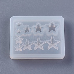 Silicone Molds, Resin Casting Molds, For UV Resin, Epoxy Resin Jewelry Making, Star, White, 49.5x40x7mm, Inner Size: 4~12mm(DIY-F023-24-04)