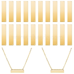 Brass Links Connectors, Stamping Blank Tag, Rectangle, Golden, 34x7mm, 20pcs/box(KK-PH0039-76G)