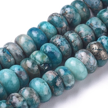 Synthetic African Pyrite Beads Strands, Dyed, Rondelle, 4~4.5x2~2.5mm, Hole: 0.7mm, about 169 pcs/Strand, 15.94 inch(40.5 cm)