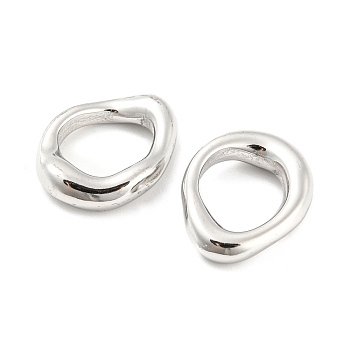 304 Stainless Steel Linking Rings, Irregular Oval, Stainless Steel Color, 17x13x4mm, Inner Diameter: 10x8.5mm