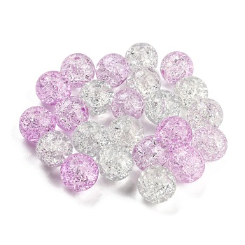 Spray Painted Crackle Glass Beads, Round, Gradient Color, Violet, 10.5mm, Hole: 1.5~1.6mm, about 166pcs/500g