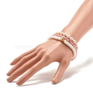 Ensemble de bracelets stetch en perles heishi en argile polymère faits à la main(BJEW-JB07463)-3