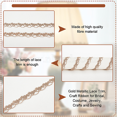 olycraft 10 ヤード ゴールド メタリック レース トリム(OCOR-OC0001-22)-4