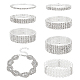 8Pcs 8 Style Crystal Rhinestone Tennis Bracelets Set(BJEW-AN0001-48)-1