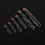 Empty Plastic Test Tubes, with Cork Stopper, Bead Container, Wishing Bottle, Tube, Clear, 10x1.2cm(CON-PW0001-019D)