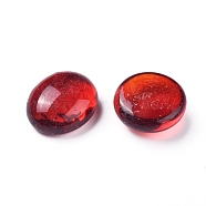 Transparent Flat Back Glass Cabochons, Half Round/Dome, for Vase Fillers, Aquarium Decor or Crafts, Dark Red, 17~21x8~9mm(GLAA-WH0015-30E)