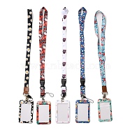 Polyester Neck Strap Lanyard with Plastic Rectangle Name Card Holders, Mixed Color, 612~638x20x1mm(AJEW-XCP0002-33)