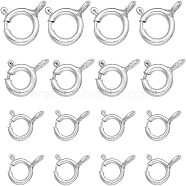 18Pcs 3 Style 925 Sterling Silver Spring Ring Clasps, Ring, with 925 Stamp, Silver, 7~10x6~8x1~1.5mm, Hole: 1.5mm, 6Pcs/style(STER-CA0001-06)