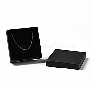 Texture Paper Jewelry Gift Boxes, with Sponge Mat Inside, Square, Black, 9.1x9.1x2.9cm, Inner Diameter: 8.5x8.5cm, Deep: 2.6cm(OBOX-G016-C03-B)