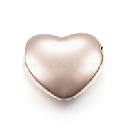 Ion Plating(IP) 304 Stainless Steel Beads, Heart, Rose Gold, 11x12.5x5mm, Hole: 2mm(X-STAS-G122-16RG)